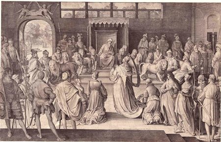 NICOLAAS DE BRUYN (1571-1623): Salomone e la Regina di Saba