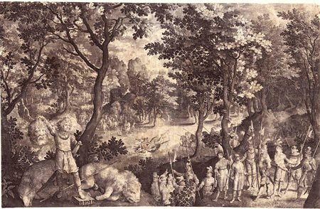 NICOLAAS DE BRUYN (1571-1623): Davide con la testa di Golia