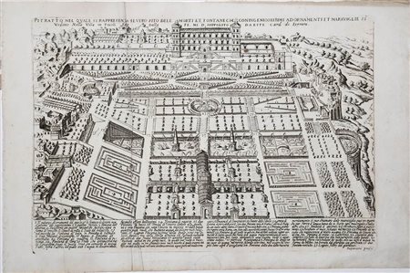 FRANCESCO CORDUBA (1594 - 1630 CIRCA): Ritratto nel quale si rappresenta il vero sito dell'horti et fontane…Hippolito d'Este