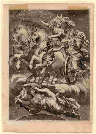 CLAUDE MELLAN (1598–1688) DA PIETRO DA CORTONA (1596–1669): La Lune sur son char, 1633