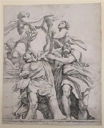 GIOVANNI BATTISTA VANNI (PISA 1599- FIRENZE 1660): Due Apostoli e tre Angeli, , 1642