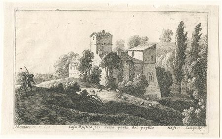 HERMAN VAN SWANEVELT (1603-1655): Altro Veduto dal Zugro' e 'Casa Rustico for della porta del populo', c. 1652