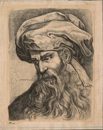 GEORG LEOPOLD HERTEL DA GIOVANNI BENEDETTO CASTIGLIONE (1609-1664): Testa con turbante