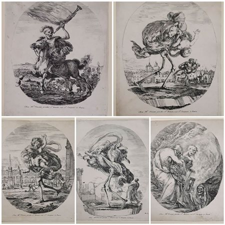 STEFANO DELLA BELLA (1610-1664): Les Cinq Mort, 1648