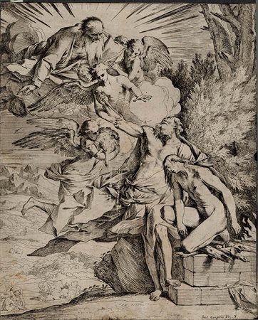 PIETRO TESTA (1612-1650), GIULIO CARPIONI (1613-1678): Il sacrificio di Isacco