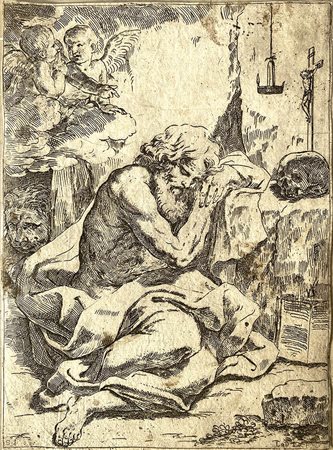 LORENZO LOLLI (1612 CA - 1691), DA GIOVANNI ANDREA SIRANI (1610-1670): SAN GIROLAMO PENITENTE