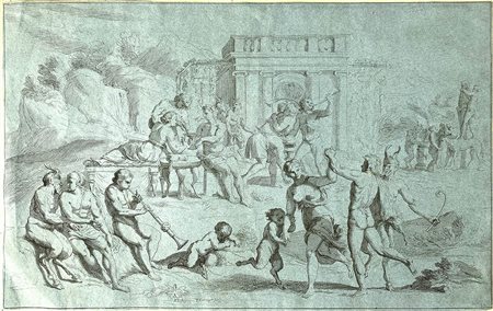 FRANZ ERTINGER (1640-1710) DA RAYMOND LAFAGE (1656 - 1684): BACCANALE