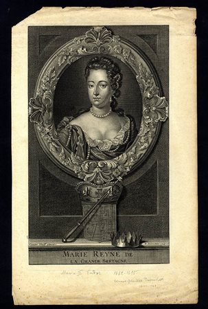 ETIENNE DESROCHERES (1668 - 1741) DA ADRIAEN VAN DER WERFF (1659-1722): Maria II Tudor di Inghilterra