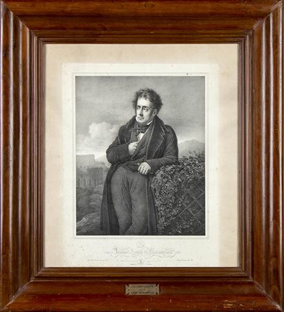JEAN-BAPTISTE AUBRY-LECOMTE (1797-1858): Ritratto di François de Chateaubriand, 1823