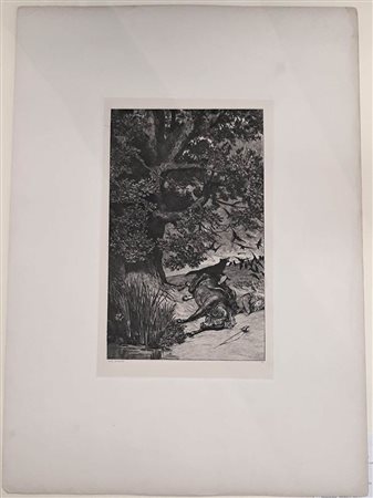 MAX KLINGER (1857-1920): Cavaliere caduto, 1881