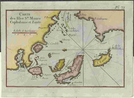 : Carte des Isles S.te Maure Cephalonie et Zante