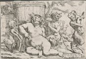 FRANCESCO BURANI (1600-C.1648): Sileno con tre satiri