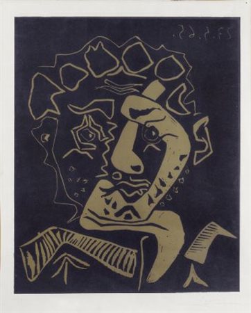 Pablo Picasso (Malaga, 1881 - Mougins, 1973) Le Danseur, 1965 Linoleum a...
