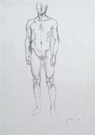 Renato Guttuso (Bagheria, 1912 - Roma, 1987) Figura, 1946 Matita su carta,...