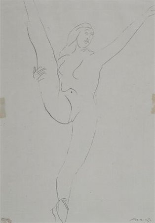 Giacomo Manzù (Bergamo, 1908 - Ardea, 1991) Ballerina Inchiostro su carta,...