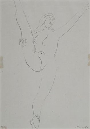 Giacomo Manzù (Bergamo, 1908 - Ardea, 1991) Ballerina Inchiostro su carta,...