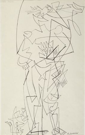 Gino Severini (Cortona, 1883 - Parigi, 1966) Estate, 1953 China su carta, cm....