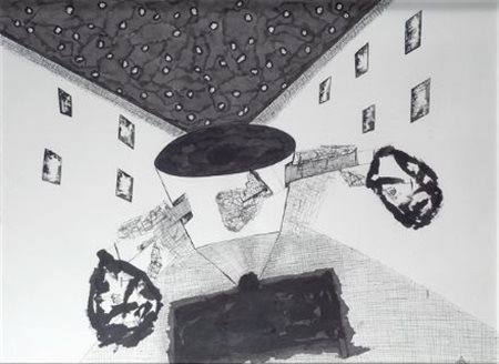 Renato Ranaldi (Firenze, 1941) Urbanità, 1993 China su carta, cm.55x75,5...