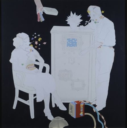 Luca Alinari (Firenze, 1943) Senza titolo Acrilico su tela, cm. 80x80 Firma...