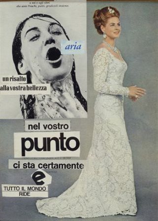 Lucia Marcucci (Firenze, 1933) Punto, 1965 Collage su masonite, cm. 35x25...