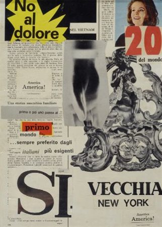 Lucia Marcucci (Firenze, 1933) Vecchia New York, 1965 Collage, cm. 35x25...