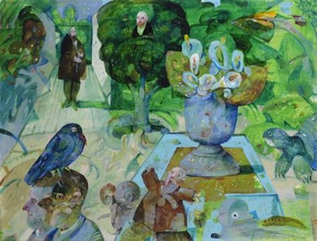 Antonio Possenti (Lucca, 1933) Il giardino Olio su tavola, cm. 30x40 Firma in...