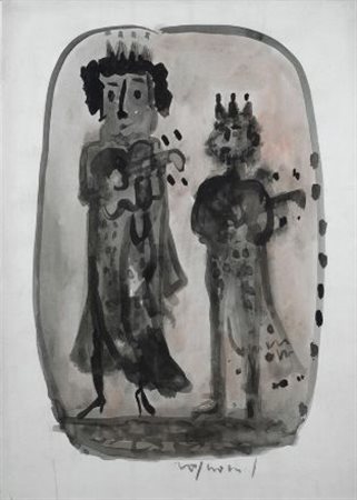 Franco Rognoni (Milano, 1913 - 1999) Senza titolo Tempera su carta riportata...