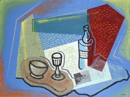 Pippo Oriani (Torino, 1909 - Roma, 1972) Natura morta col Kaiser, anni '50...