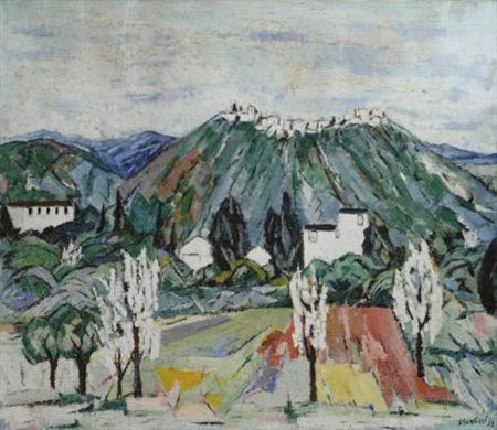 Sergio Scatizzi (Gragnano, 1918 - Firenze, 2009) Paese, 1953 Olio su tela,...