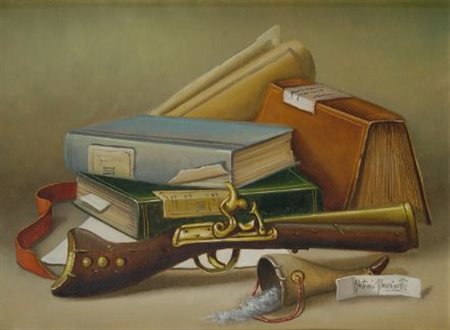 Antonio Nunziante (Napoli, 1956) Composizione, 1981 Olio su tela, cm.30X40...