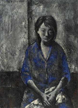 Xavier Bueno (Vera de Bidasoa, 1915 - Fiesole, 1979) Ritratto, 1960 Olio su...