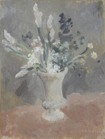 Felice Carena (Cumiana, 1879 - Venezia, 1966) Fiori, 1948 Olio su tela, cm....