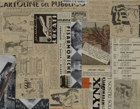 Gelindo Furlan (Badia Polesine, 1907 - 1994) Frizzante amabile, 1938 Collage,...