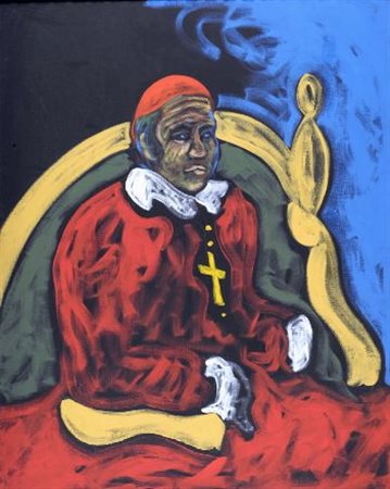 Tano Festa (Roma, 1938 - 1988) Cardinale, 1987 Acrilico su tela, Cm.100x80...