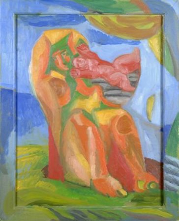 Sandro Chia (Firenze, 1946) Il riposo della Madre e del figlio, 1998 Olio su...