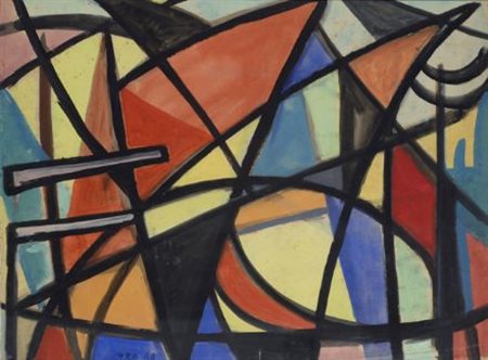 Saro Mirabella (Catania, 1914 - 1972) Composizione astratta, 1948 Tecnica...