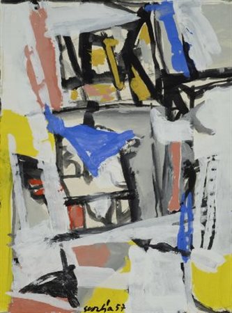 Antonio Scordia (Santa Fe, 1918 - 1988) Composizione astratta, 1957 Tecnica...