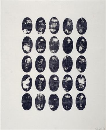 Turi Simeti (Alcamo, 1929) Senza titolo, 1965 China su carta, cm. 50x40 Firma...