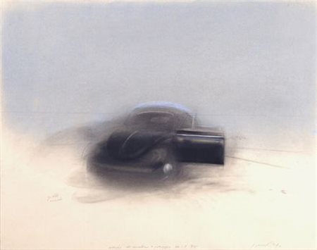 Piero Guccione (Scicli, 1935) Macchina e paesaggio, 1977 Pastello su carta,...