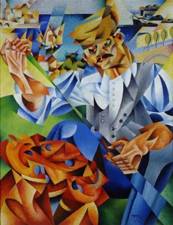 Pippo Rizzo (Corleone, 1887 - Palermo, 1946) Pescatore, 1921 Olio su tela,...
