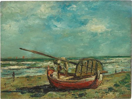 Ermenegildo Agazzi, Barcone in Bretagna, 1931