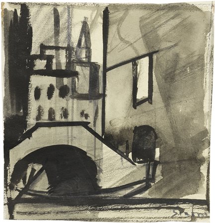 Mario Sironi, Paesaggio con ponte, 1922 ca.
