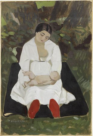 Felice Casorati, La madre (Scarpette rosse), (1923-24)