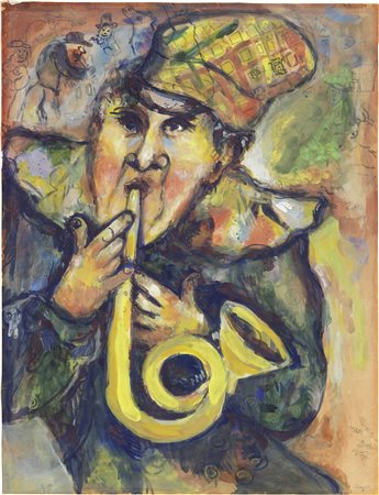 Marc Chagall, Clown avec trompette, 1927