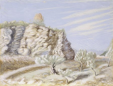Giorgio de Chirico, Paesaggio ermetico (Paesaggio con rocce), 1930 ca.