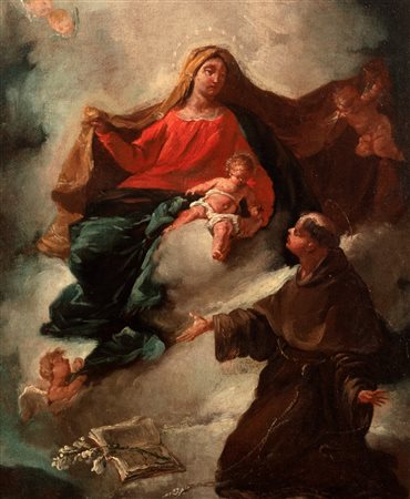 Attribuito a Gianantonio Guardi (Vienna 1699 - Venezia 1760) - Madonna con Bambino e Sant’Antonio (bozzetto)