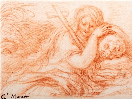 Attribuito a Giuseppe Bartolomeo Chiari (Roma 1654 - 1727) - Maddalena  penitente