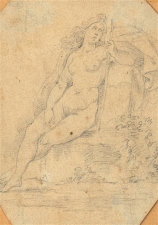 Scuola toscana, secolo XVII - Studio di nudo femminile (Diana o figura allegorica)