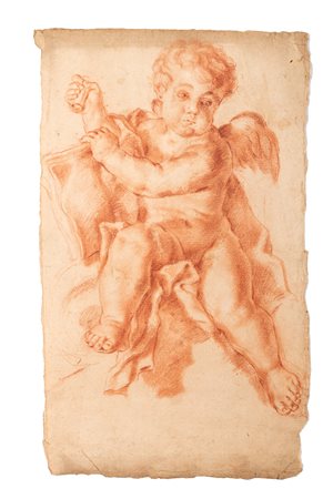 Scuola romana, secolo XVII - Studio per Angioletto con libro