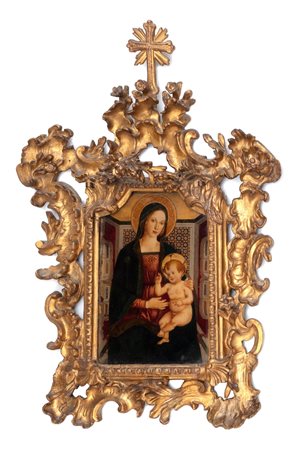Imitatore di Beato Angelico, secolo XIX - Madonna con Bambino in trono